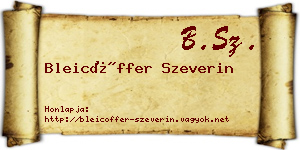Bleicöffer Szeverin névjegykártya